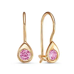 Детские серьги,  Золото 585, Фианит 1201923