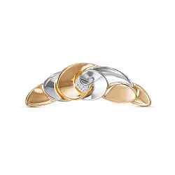  Брошь Золото 585, Фианит 0600267