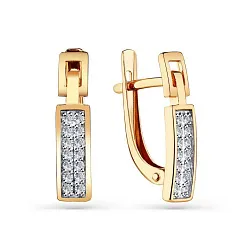 Серьги, Золото 585, Фианит 002-0456-0001-011