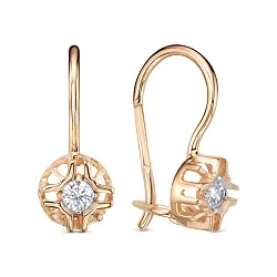 Детские серьги,  Золото 585, Фианит 1207824/1