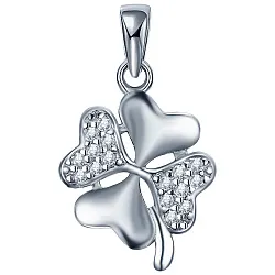 Подвеска фантазийная,  Серебро 925, Фианит FLP 30