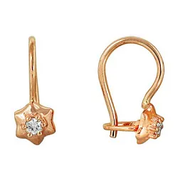 Детские серьги,  Золото 585, Фианит 235607 1 1 10 Детские серьги,  Золото 585, Фианит 235607 1 1 10