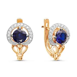 Серьги, Золото 585, Сапфир С115-3726ГТС Серьги, Золото 585, Сапфир С115-3726ГТС