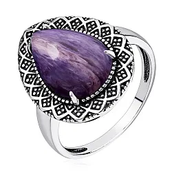 Кольцо Серебро 925, Чароит 1310465062 Кольцо Серебро 925, Чароит 1310465062