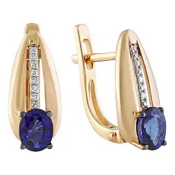 Серьги, Золото 585, Сапфир 36-41E01144-S0DDSD