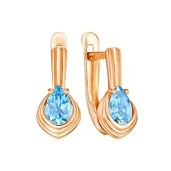 Серьги, Золото 585, Топаз 02-52-0533-14