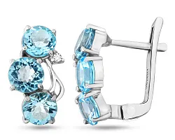 Серьги, Серебро 925, Топаз 617583