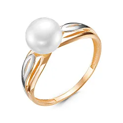 Кольцо Золото 585, Жемчуг 116969