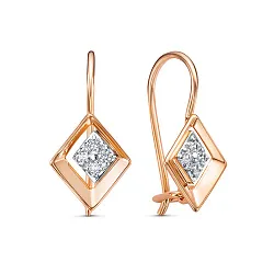 Детские серьги,  Золото 585, Фианит 1205788 Детские серьги,  Золото 585, Фианит 1205788