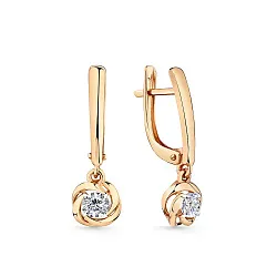 Серьги, Золото 585, Фианит 002-0819-0001-011