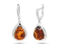 Серьги, Серебро 925, Янтарь 626588