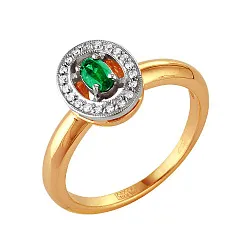 Кольцо Золото 585, Изумруд 54000108