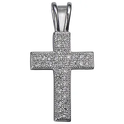 Подвеска крест, Серебро 925, Фианит LLP 271