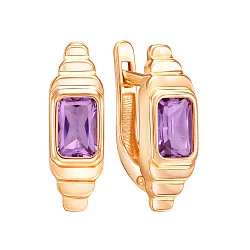 Серьги, Золото 585, Аметист 02-52-0352-01 Серьги, Золото 585, Аметист 02-52-0352-01