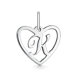 Подвеска буква К,  Серебро 925 1-00034