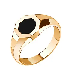 Кольцо мужское (печатка). Золото 585, Эмаль 08-500184 Кольцо мужское (печатка). Золото 585, Эмаль 08-500184