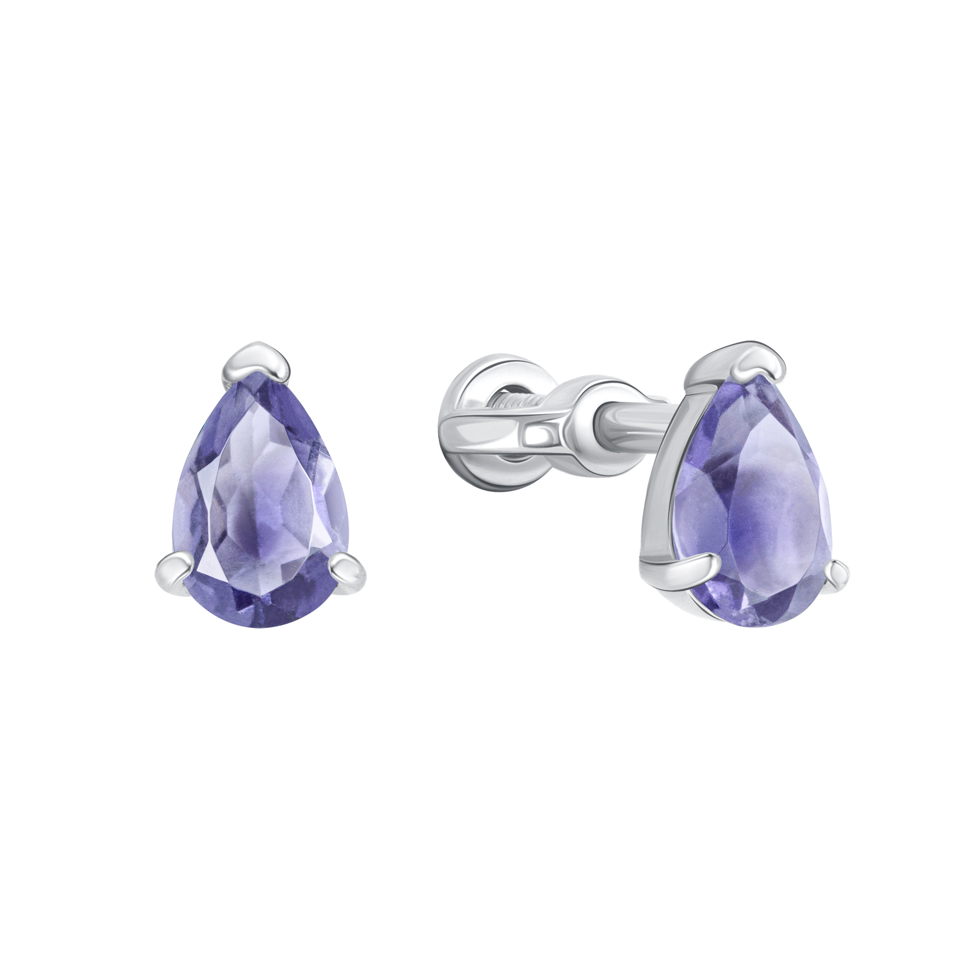 Серьги пусеты-гвоздики, Серебро 925, 12-52-0266-18