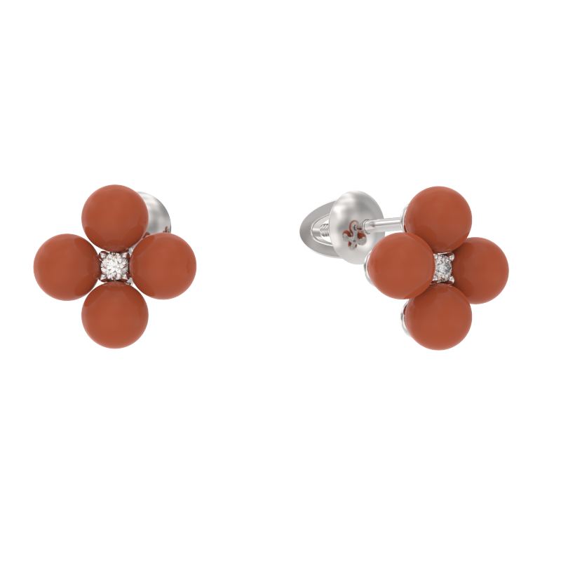 Серьги пусеты-гвоздики, Серебро 925, 1050002-01110-K