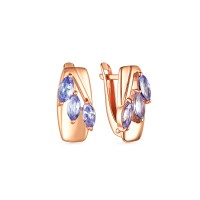 Серьги, Серебро 925, танзанит синтетический С-416пТв