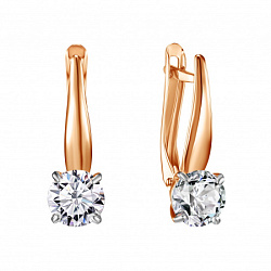 Серьги, Золото 585, Фианит Срг10-06391Н/бцФ/з585