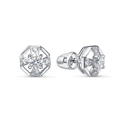 Серьги пусеты-гвоздики, Золото 585, Фианит б0506661