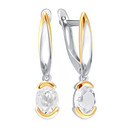 Серьги, Серебро 925, Хрусталь горный 12-52-0049-1-08