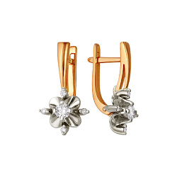 Серьги, Золото 585, Бриллиант 44010010