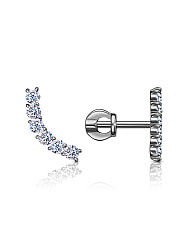 Серьги пусеты-гвоздики, Золото 585, Фианит С230-3285