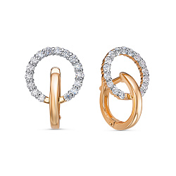 Серьги, Золото 585, Фианит 1202695