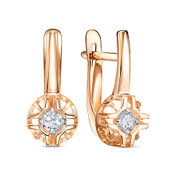 Серьги, Золото 585, Фианит 1207824