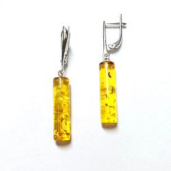 Серьги, Серебро 925, Янтарь 2120-1р-с