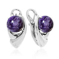 Серьги, Серебро 925, Чароит 2340462360