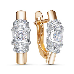 Серьги, Золото 585, Фианит 1203175
