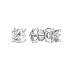 Серьги пусеты-гвоздики, Золото 585, Бриллиант С01992-220