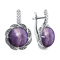 Серьги, Серебро 925, Чароит 2310461998