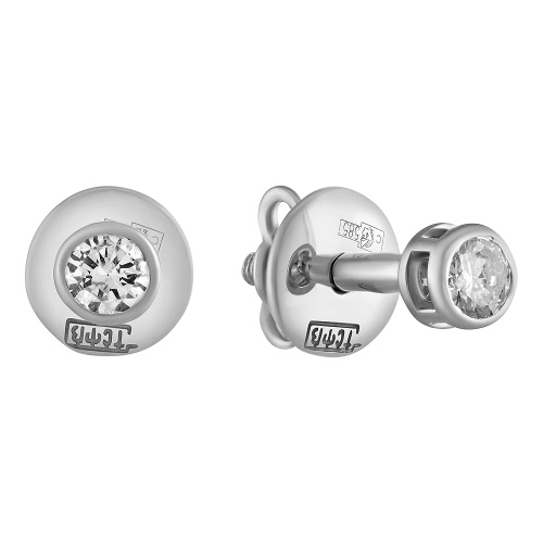Серьги пусеты-гвоздики, Золото 585, 83-42E00010-F1DD