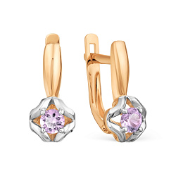 Серьги, Золото 585, Аметист Т14102Б173