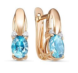 Серьги, Золото 585, Топаз 2401408 1 6 1