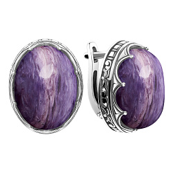 Серьги, Серебро 925, Чароит 2340465117