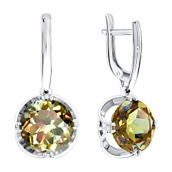 Серьги, Серебро 925, Султанит 2340611708