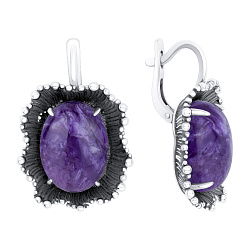 Серьги, Серебро 925, Чароит 2310465796