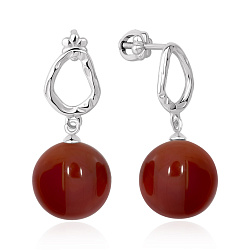 Серьги пусеты-гвоздики, Серебро 925, Агат 2340395406-1-31
