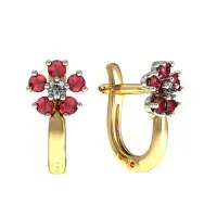 Детские серьги,  Золото 585, Фианит 01-217649