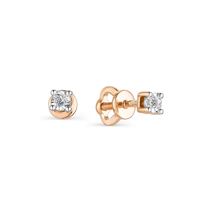Серьги пусеты-гвоздики, Золото 585, С0629-120
