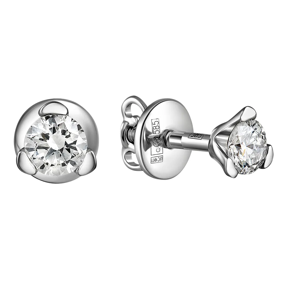 Серьги пусеты-гвоздики, Золото 585, 83-42E00007-F4DD
