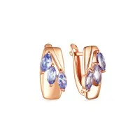 Серьги, Серебро 925, танзанит синтетический С-416пТв
