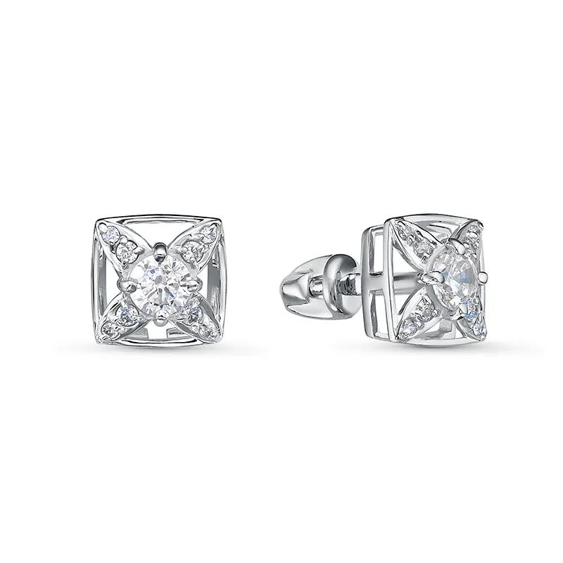 Серьги пусеты-гвоздики, Золото 585, б0506645