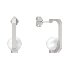 Серьги пусеты-гвоздики, Серебро 925, Жемчуг 1046322-01250-2S