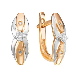 Серьги, Золото 585, Бриллиант С112-5003
