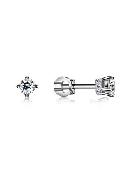 Серьги пусеты-гвоздики, Золото 585, Фианит С230-897